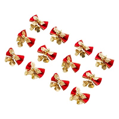 Božićne mašne sa zvončićima od 12 komada Ukrasi s mašnama za božićno drvce za ukrase za božićne vijence Pokloni zamatanje obrta