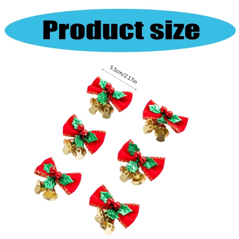 Božićne mašne sa zvončićima od 12 komada Ukrasi s mašnama za božićno drvce za ukrase za božićne vijence Pokloni zamatanje obrta