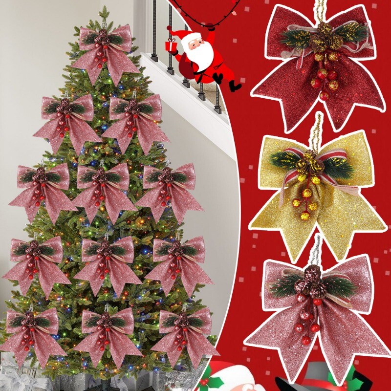 Arany púder karácsonyi masni csípődísz karácsonyfa medál dekoráció barkácsparti otthon ünnepi hangulat kellékek dekoráció