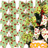 Χριστουγεννιάτικα στολίδια με φιόγκο Χριστουγεννιάτικη κορδέλα πουά Φιόγκοι Κρεμάστρα Μενταγιόν Πρωτοχρονιάτικο πάρτι γάμου Διακόσμηση σπιτιού Προμήθειες