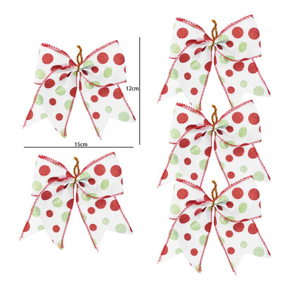 Χριστουγεννιάτικα στολίδια με φιόγκο Χριστουγεννιάτικη κορδέλα πουά Φιόγκοι Κρεμάστρα Μενταγιόν Πρωτοχρονιάτικο πάρτι γάμου Διακόσμηση σπιτιού Προμήθειες