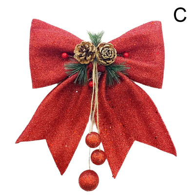 30cm crvena mašna Božićni ukrasi Božićno drvce Privjesak Ornament za uređenje doma Navidad Nova godina Party 2025 DIY Poklon Accessori I4H7