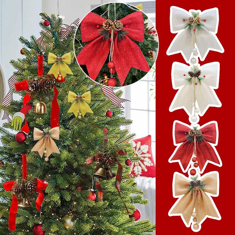 30cm crvena mašna Božićni ukrasi Božićno drvce Privjesak Ornament za uređenje doma Navidad Nova godina Party 2025 DIY Poklon Accessori I4H7