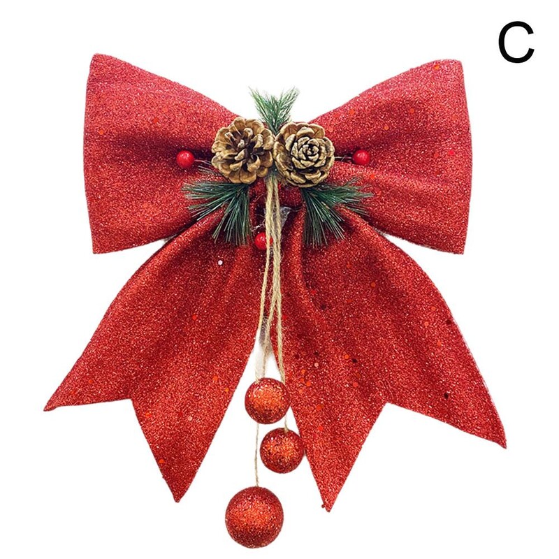 30cm crvena mašna Božićni ukrasi Božićno drvce Privjesak Ornament za uređenje doma Navidad Nova godina Party 2025 DIY Poklon Accessori I4H7