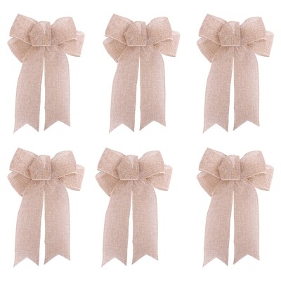 6vnt/rinkinys Lininis kaspinas lankelis Kalėdų eglutės pakabukas Navidad Kalėdų eglutės papuošalas Dekoratyvinis rankų darbo dovanų pakavimas lankas amatai