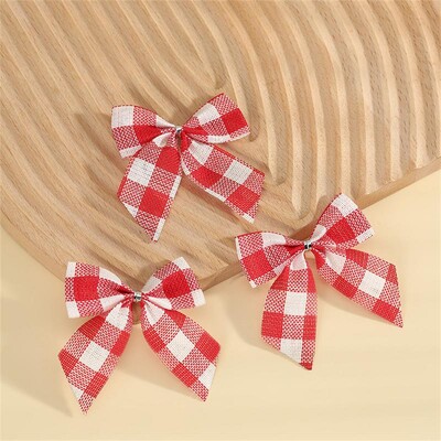 DIY dāvanu iesaiņošanas dekors Bow Mini Bows Amatniecības Ziemassvētku lentes tauriņš Apdrukāts lentes rullītis Roku darbs