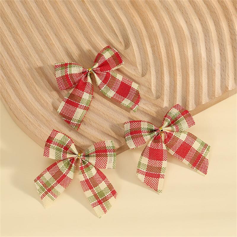 DIY dāvanu iesaiņošanas dekors Bow Mini Bows Amatniecības Ziemassvētku lentes tauriņš Apdrukāts lentes rullītis Roku darbs