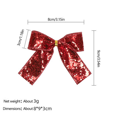 10/20 db karácsonyi masni karácsonyfadísz flitter masni nappali hálószoba piros masni háttér dekoráció ünnepi parti