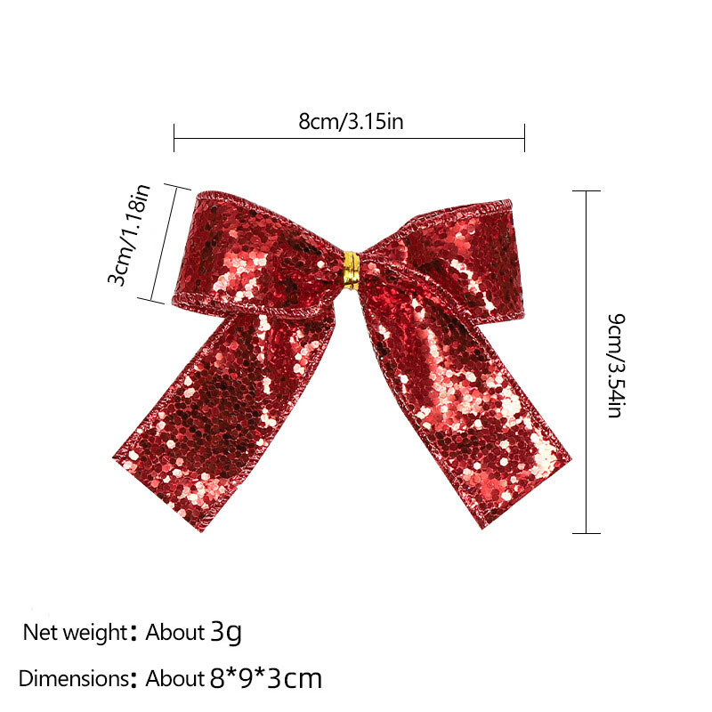 10/20 db karácsonyi masni karácsonyfadísz flitter masni nappali hálószoba piros masni háttér dekoráció ünnepi parti