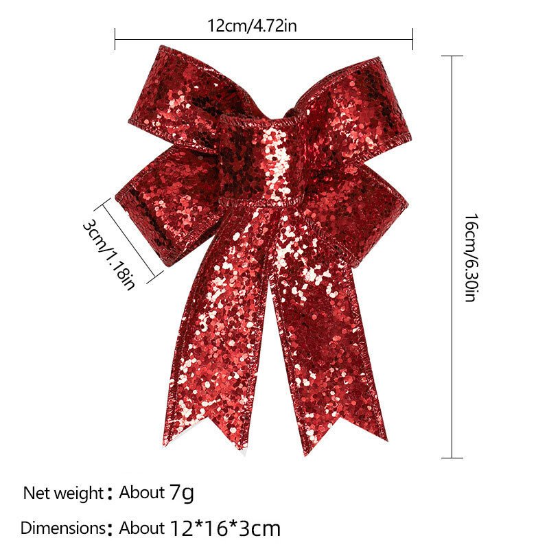 10/20 db karácsonyi masni karácsonyfadísz flitter masni nappali hálószoba piros masni háttér dekoráció ünnepi parti