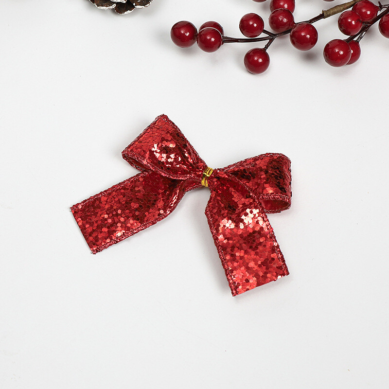 10/20 db karácsonyi masni karácsonyfadísz flitter masni nappali hálószoba piros masni háttér dekoráció ünnepi parti