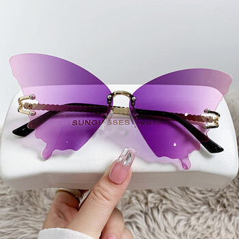 Γυναικεία γυαλιά ηλίου CRIXALIS Fashion Rimless Butterfly 2024 Μοντέρνα γυαλιά ηλίου vintage σχεδιαστών Γυναικεία αποχρώσεις ντεγκραντέ φακού κατά της υπεριώδους ακτινοβολίας