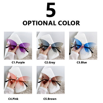 Γυναικεία γυαλιά ηλίου CRIXALIS Fashion Rimless Butterfly 2024 Μοντέρνα γυαλιά ηλίου vintage σχεδιαστών Γυναικεία αποχρώσεις ντεγκραντέ φακού κατά της υπεριώδους ακτινοβολίας