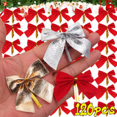 12/120 vnt Kalėdų lankelis, mini raudonas auksinis aksominis lankelis, pakabukas, papuoštas namų vakarėliui Kalėdų eglutė, vestuvių „pasidaryk pats“ amatų dekoravimo reikmenys