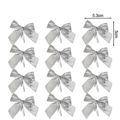 12/120 vnt Kalėdų lankelis, mini raudonas auksinis aksominis lankelis, pakabukas, papuoštas namų vakarėliui Kalėdų eglutė, vestuvių „pasidaryk pats“ amatų dekoravimo reikmenys