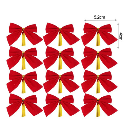 12/120 vnt Kalėdų lankelis, mini raudonas auksinis aksominis lankelis, pakabukas, papuoštas namų vakarėliui Kalėdų eglutė, vestuvių „pasidaryk pats“ amatų dekoravimo reikmenys