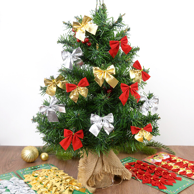 12db karácsonyi masni karácsonyfa díszek karácsonyi ajándékok csomagolás dekoráció masni Natal Noel Navidad masni kézműves vörös aranyhoz