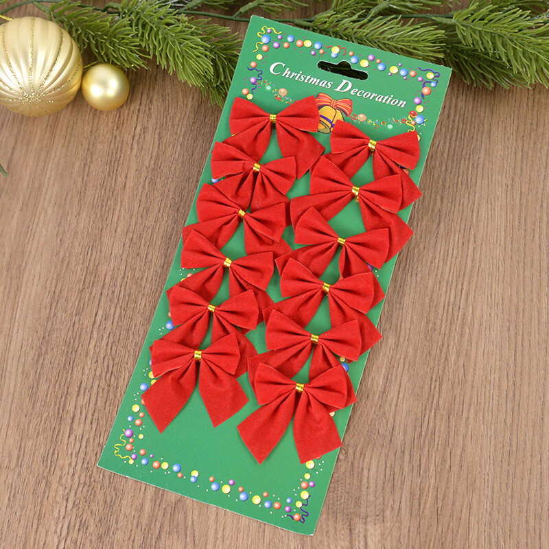 12db karácsonyi masni karácsonyfa díszek karácsonyi ajándékok csomagolás dekoráció masni Natal Noel Navidad masni kézműves vörös aranyhoz