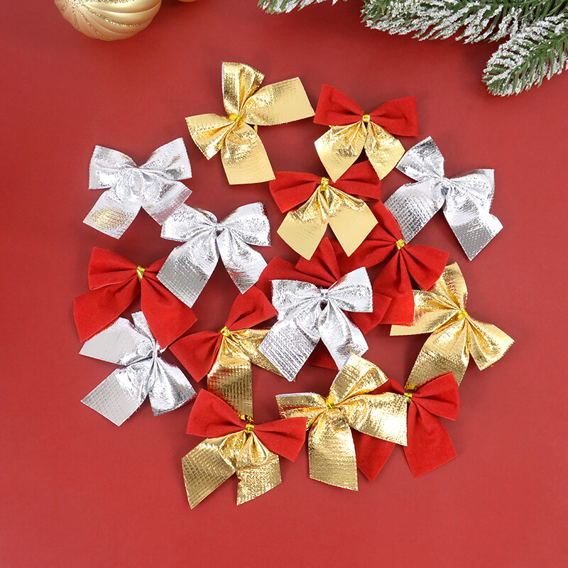 12db karácsonyi masni karácsonyfa díszek karácsonyi ajándékok csomagolás dekoráció masni Natal Noel Navidad masni kézműves vörös aranyhoz