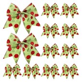 12 bucăți 6 inch decorațiuni cu fundă de Crăciun fundite mari coroană de Crăciun fundă cu sclipici cu puncte ornamente pentru cadouri de Crăciun 2025 fundă