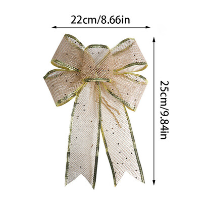 Karácsonyi szalag masni nagy arany flitterek géz Karácsonyi masni karácsonyfa függő függő 2023 karácsonyi parti otthoni díszek