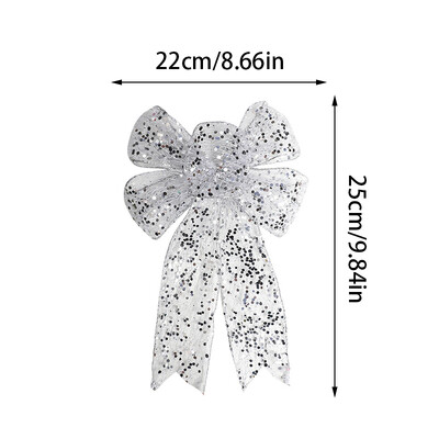 Karácsonyi szalag masni nagy arany flitterek géz Karácsonyi masni karácsonyfa függő függő 2023 karácsonyi parti otthoni díszek