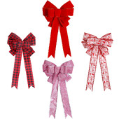 45cm * 12cm nagy karácsonyfadísz szalagcsomó piros rózsaszín vászon masnicsomó karácsonyi újévi parti dekoráció medál