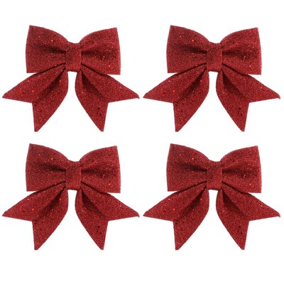 Bowknot lankas Kalėdų eglutės papuošimai Eglutės blizgučiai amatų lankai Kalėdų vainikas girlianda Žiemos kaimiškas dulkių lankelis mini dekoratyvinis