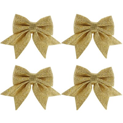 Bowknot lankas Kalėdų eglutės papuošimai Eglutės blizgučiai amatų lankai Kalėdų vainikas girlianda Žiemos kaimiškas dulkių lankelis mini dekoratyvinis