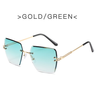 2024-es divatos sokszögű színátmenetes férfi napszemüvegek Új keret nélküli, vágott szélű napszemüvegek női napvédők és árnyékoló napszemüvegek