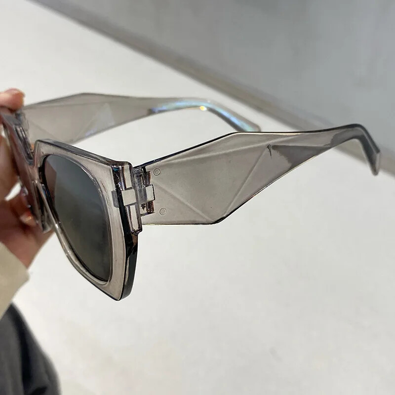Vintažinio prekės ženklo dizainerio daugiakampiai akiniai nuo saulės Moteriški vyrams Prabangūs madingi akiniai nuo saulės Madingi punk moteriški oranžiniai dideli šešėliai