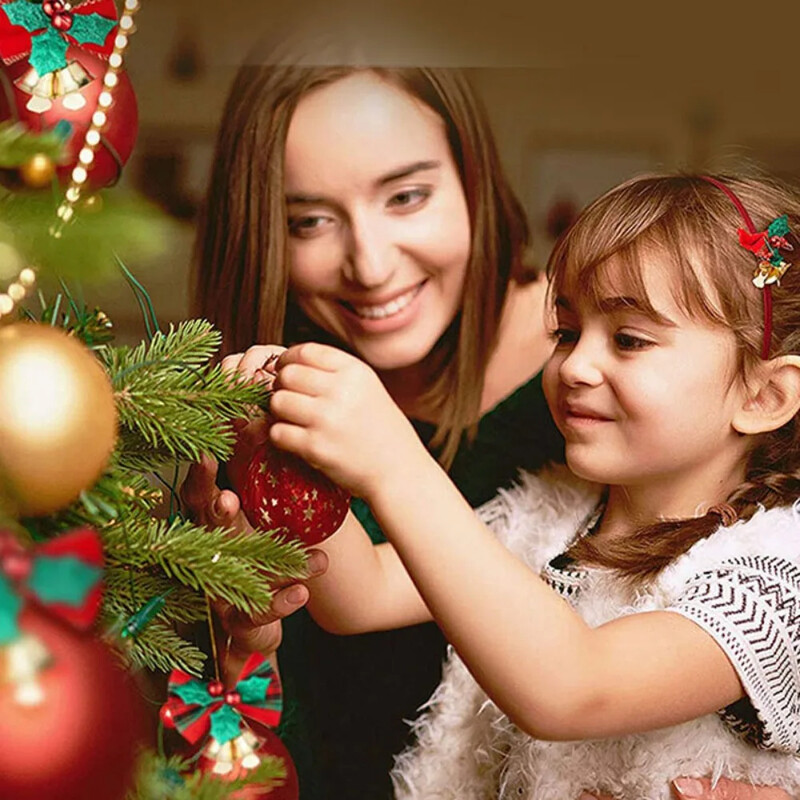 10 DB karácsonyi masni harangokkal Mini masnis karácsonyfa füzér függő díszek Karácsonyi újévi buli díszek