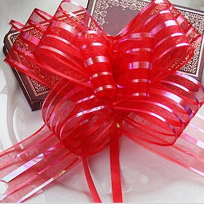 10 τμχ 50 χιλιοστά Όμορφος φιόγκος έλξης Λεπτή χειροτεχνία Πολύχρωμη κομψή οργάντζα Φιόγκος με κορδέλα DIY για πάρτι