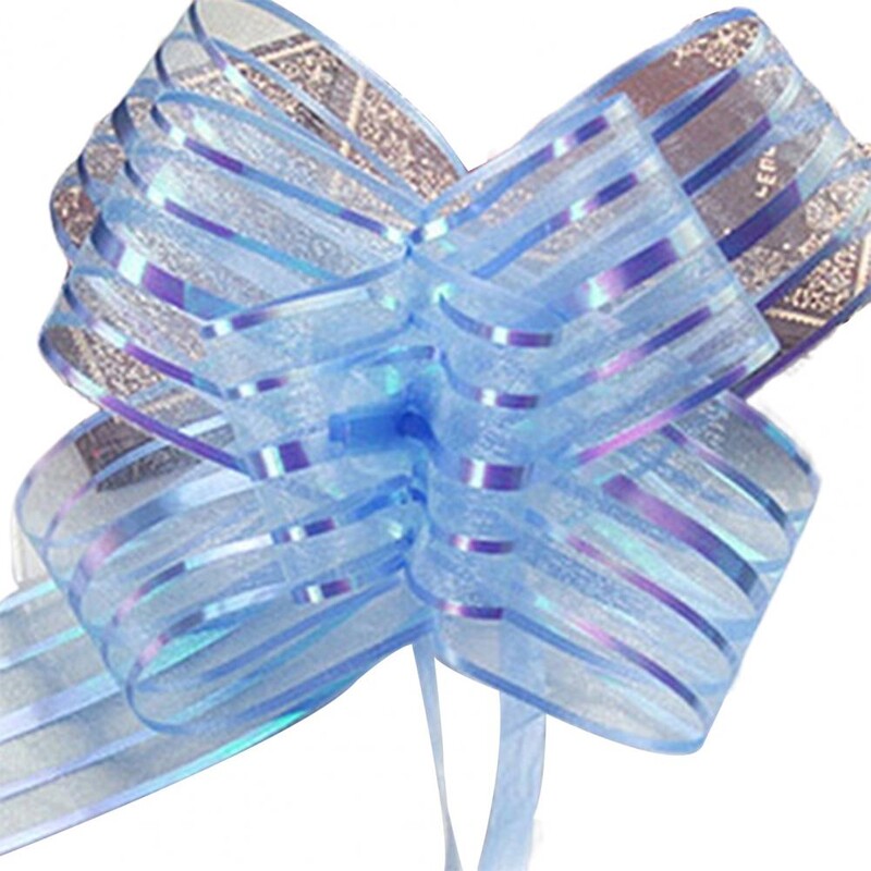 10 τμχ 50 χιλιοστά Όμορφος φιόγκος έλξης Λεπτή χειροτεχνία Πολύχρωμη κομψή οργάντζα Φιόγκος με κορδέλα DIY για πάρτι