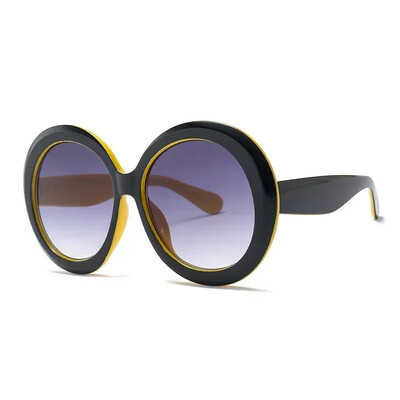 Ochelari de soare unisex, rotunzi mari, de lux, retro, supradimensionați, pentru femei, bărbați, de designer de marcă, de bună calitate, verde, negru, UV400