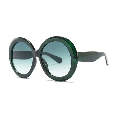 Ochelari de soare unisex, rotunzi mari, de lux, retro, supradimensionați, pentru femei, bărbați, de designer de marcă, de bună calitate, verde, negru, UV400