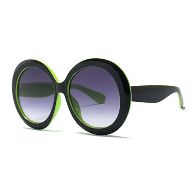 Ochelari de soare unisex, rotunzi mari, de lux, retro, supradimensionați, pentru femei, bărbați, de designer de marcă, de bună calitate, verde, negru, UV400