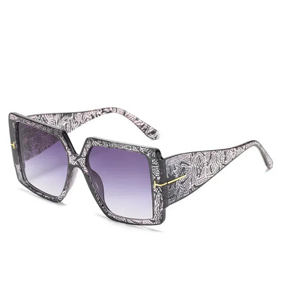 Zīmola dizains Liela izmēra kvadrātveida Tom saulesbrilles sievietēm vīriešiem Modes retro vasaras braukšanas ceļojumi UV400 lieli saulesbriļļu toņi