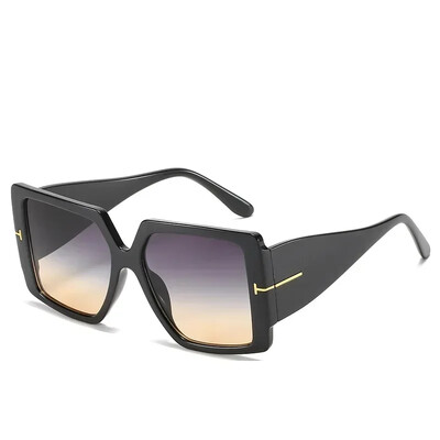 Zīmola dizains Liela izmēra kvadrātveida Tom saulesbrilles sievietēm vīriešiem Modes retro vasaras braukšanas ceļojumi UV400 lieli saulesbriļļu toņi