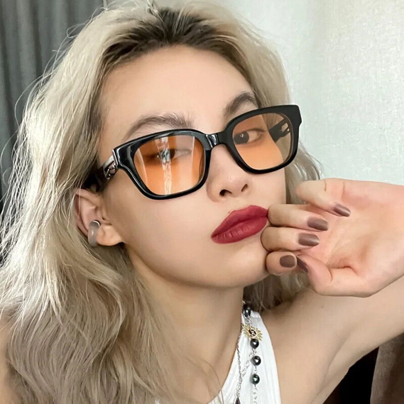 Nauji madingi akiniai nuo saulės Moteriški plastikiniai žiediniai sagties papuošimai kvadratiniai akiniai nuo saulės Vyriški prabangūs prekės ženklo dizaino akiniai Uv400