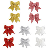 6gab Ziemassvētku loki Mirdzoši spīdīgi Ziemassvētku loki Piekaramie rotājumi Ziemassvētku eglītes Egļu aksesuāri Ziemassvētku dāvanu rotājumi