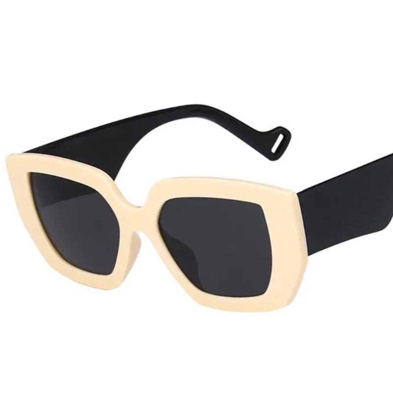 Suured ruudukujulised retropäikeseprillid Naiste Luksusbrändi Suure raamiga prillid Varjud Meeste Disainpäikeseprillid Trendikad beežid prillid