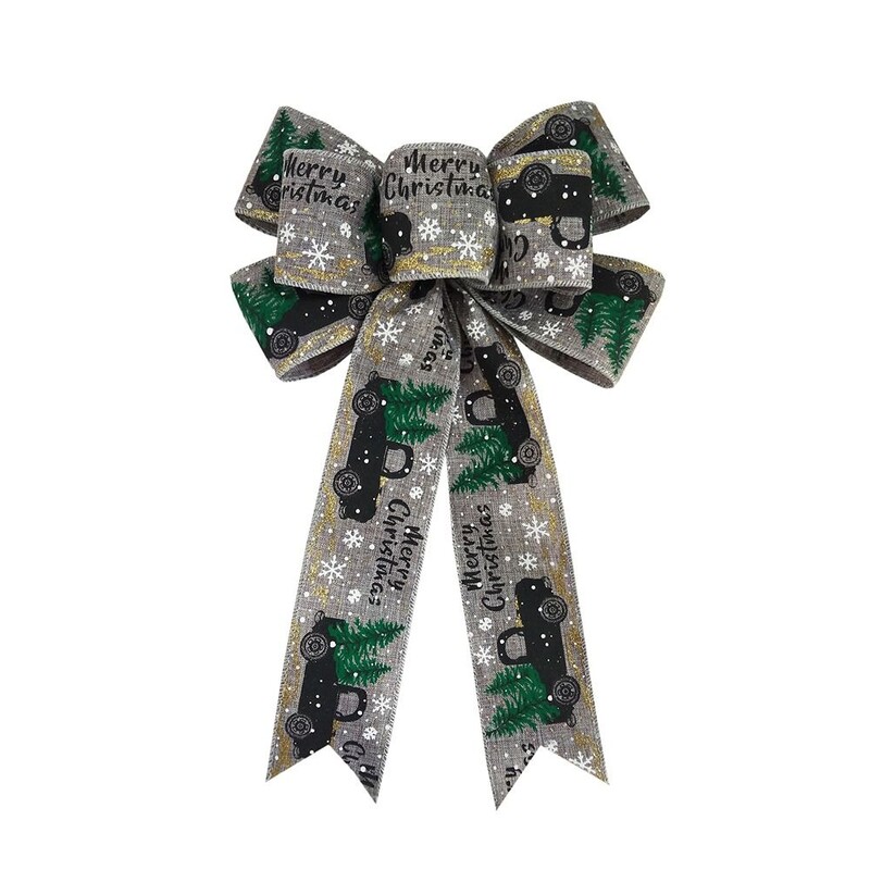 2gab Ziemassvētku bantes Lentes bantītes Ziemassvētku eglīšu durvju rotājumiem Jaungada sienas loga mājas rotājumi