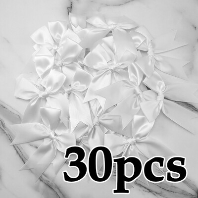 (30 gab/iepakojumā) 12*7cm svaigi rozā lentes bantes liela izmēra satīna lentes bantītes ziedu rokdarbu rotājumi roku darbs DIY ballīte