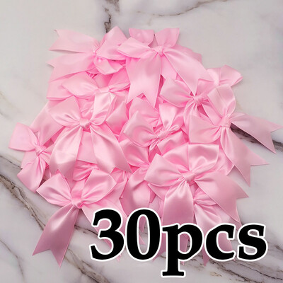 (30 gab/iepakojumā) 12*7cm svaigi rozā lentes bantes liela izmēra satīna lentes bantītes ziedu rokdarbu rotājumi roku darbs DIY ballīte