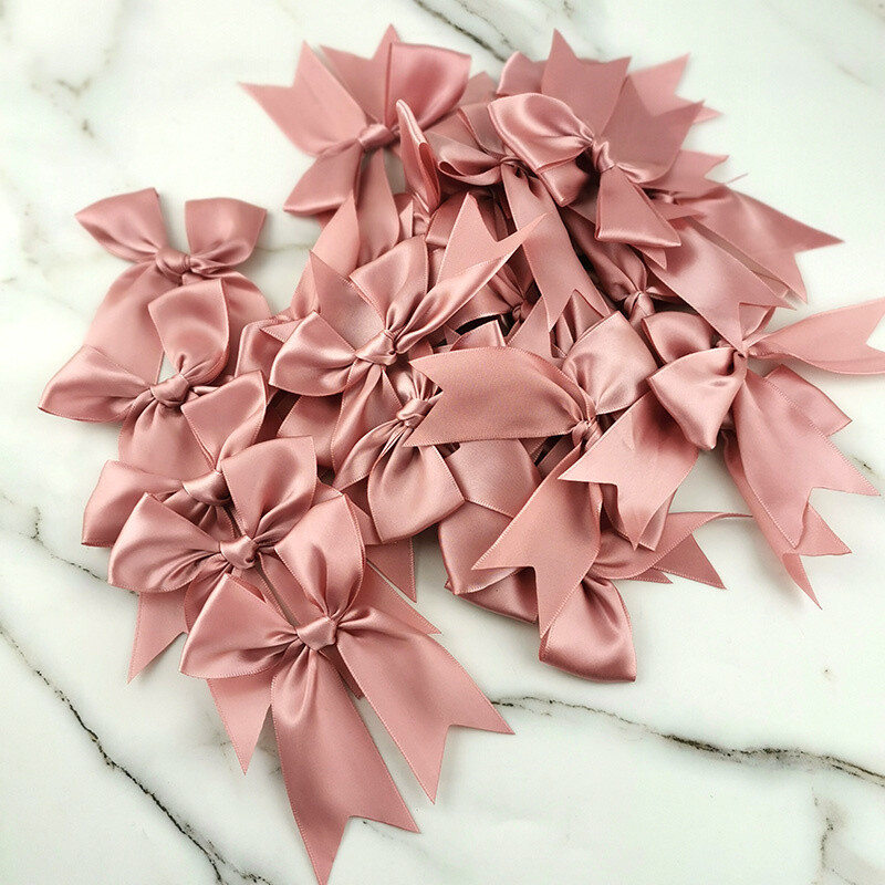 (30 gab/iepakojumā) 12*7cm svaigi rozā lentes bantes liela izmēra satīna lentes bantītes ziedu rokdarbu rotājumi roku darbs DIY ballīte