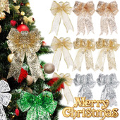 Ziemassvētku lentes bantītes Amatniecība Liela mirdzoša lente bantīte Ziemassvētku rotājumi Ziemassvētku eglīšu rotājumi Jaungada dekori