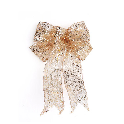 Ziemassvētku lentes bantītes Amatniecība Liela mirdzoša lente bantīte Ziemassvētku rotājumi Ziemassvētku eglīšu rotājumi Jaungada dekori