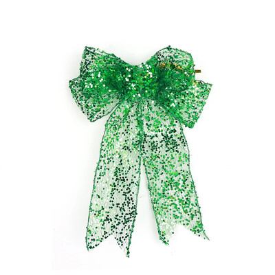 Ziemassvētku lentes bantītes Amatniecība Liela mirdzoša lente bantīte Ziemassvētku rotājumi Ziemassvētku eglīšu rotājumi Jaungada dekori