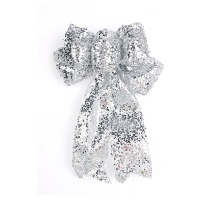 Ziemassvētku lentes bantītes Amatniecība Liela mirdzoša lente bantīte Ziemassvētku rotājumi Ziemassvētku eglīšu rotājumi Jaungada dekori